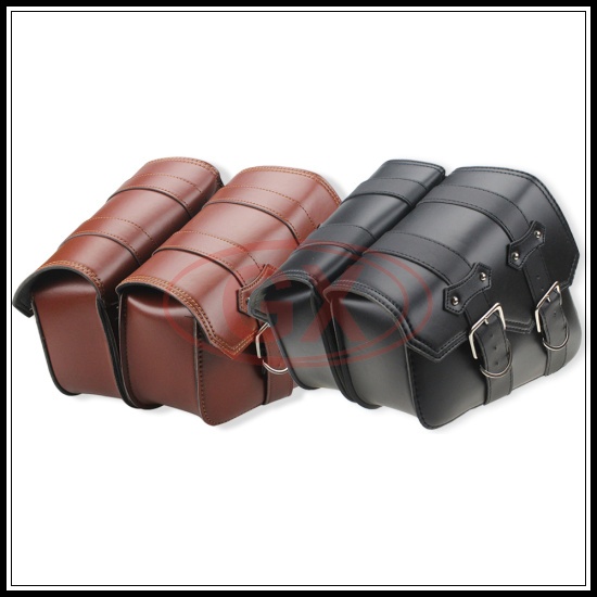 Motorcycle PU Leather Side Saddle Bag for Harley Sportster XL883 XL1200