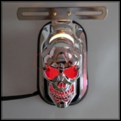 Silver Skull Tail Light